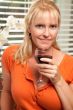 Attractive Blond with a Glass of Wine