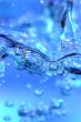 Blue water with bubbles