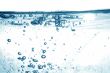 Blue water with bubbles