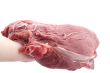 raw beef on white background