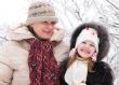 mother and daughter in winter