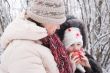 mother and daughter in winter