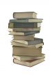 Stack of books isolated on the white background