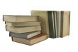 Stack of books isolated on the white background