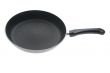 Black griddle close up on white