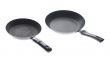 Black griddle closeup on white