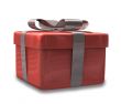 wrapped white and red gift - 3D made