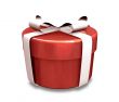 wrapped white and red gift - 3D made