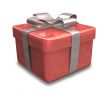 wrapped white and red gift - 3D made