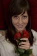 attractive girl with roses