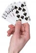Playing card on hand