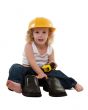 Little boy with grown up man shoes