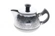 metal teapot on white background