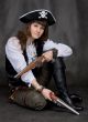 Girl - pirate with two pistol in hands