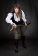 The girl - pirate with a sabre in hands