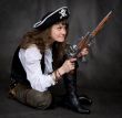 Girl - pirate with two pistol in hands