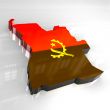 3d flag map of angola