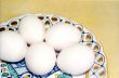 Five eggs on the plate