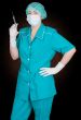 Nurse with syringe in hand