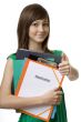 Female student with application