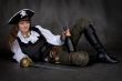 Girl - pirate with rapier and bottle
