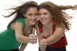 happy teenagers show joy