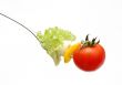 cherry tomato on fork
