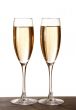 Two elegant champagne glasses