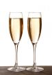 Two elegant champagne glasses