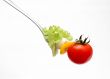 cherry tomato on fork