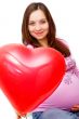 Pregnant woman and balloon