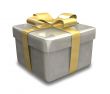 wrapped white and gold gift - 3D made