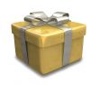 wrapped white and gold gift - 3D made