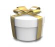wrapped white and gold gift - 3D made