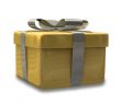 wrapped white and gold gift - 3D made