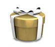 wrapped white and gold gift - 3D made