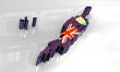 3d flag map of anguilla