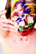Making a mess of myself with wet paint.