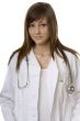 young woman doctor with stethoscope
