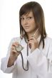 young woman doctor with stethoscope