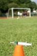 Syringe at football field