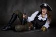 Girl - pirate with rapier and bottle