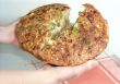 Breaking feta cheese bread