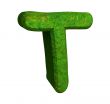 3d letter T in green grass