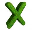 3d letter X in green grass