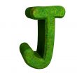 3d letter J in green grass