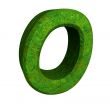 3d letter O in green grass