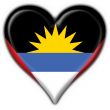 Antigua and Barbuda button flag heart shape