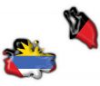 Antigua and Barbuda button flag map shape