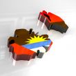 3d flag map of Antigua and Barbuda